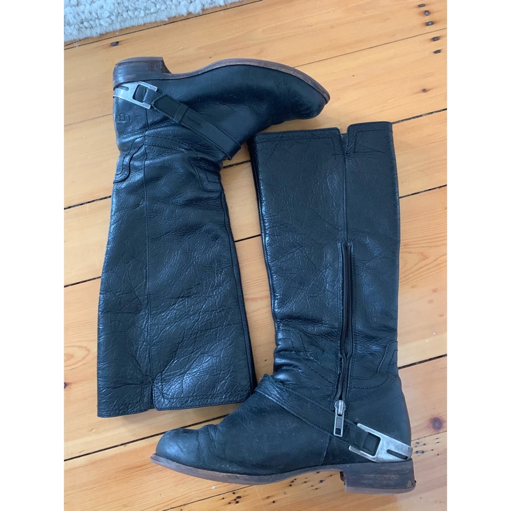 Black Leather UGG boots